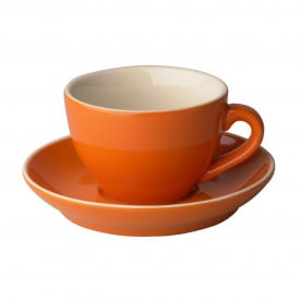 Robusta Cappuccino koffiekopje + schotel 18 cl-Oranje
