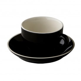 Robusta Cappuccino koffiekopje + schotel 18 cl-Zwart