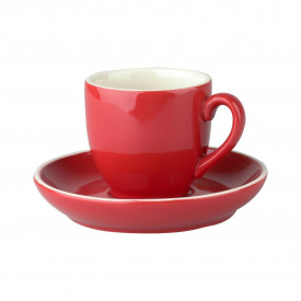 Robusta koffiekopje + schotel 14 cl-Rood