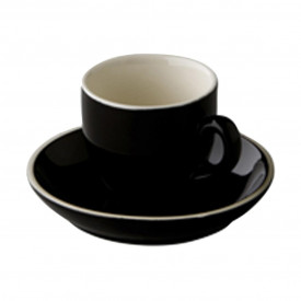 Robusta koffiekopje + schotel 14 cl-Zwart