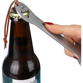 Barbecuereiniger - RVS - met flesopener - ophangkoord