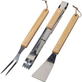 Roestvrijstalen barbecueset Kaitlyn-Bruin