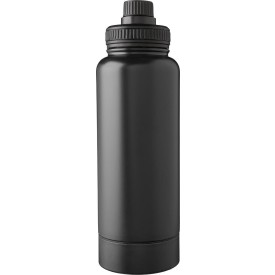 Roestvrijstalen dubbelwandige 1000 ml drinkfles Nathaniel-Zwart