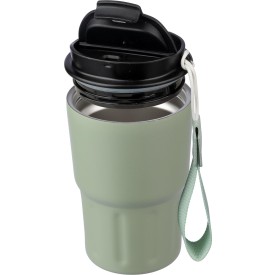 Dubbelwandige mok Louisa 320ml - RVS - met draagband en deksel - kartonnen geschenkverpakking