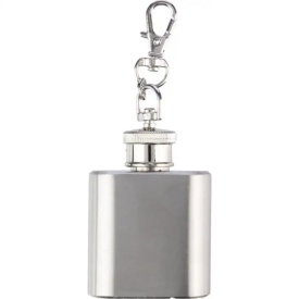 Julia heupfles 30 ml - RVS - schroefdop met karabijnhaak