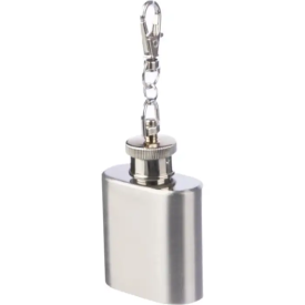 Julia heupfles 30 ml - RVS - schroefdop met karabijnhaak