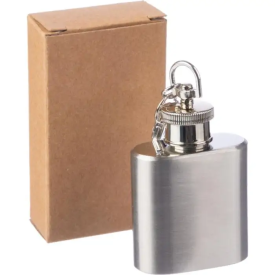 Julia heupfles 30 ml - RVS - schroefdop met karabijnhaak