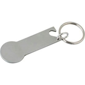 Gavin sleutelhanger - RVS - 6 cm - flesopener - winkelwagenmuntje