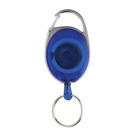 Roller clip sleutelhanger - RCS gerecycled kunststof - 60cm koord - met karabijnhaak