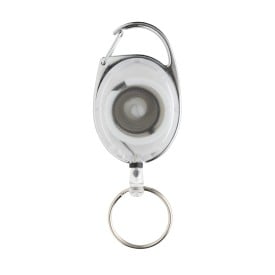 Roller clip sleutelhanger gemaakt van RCS gerecycled plastic-Wit