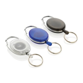 Roller clip sleutelhanger - RCS gerecycled kunststof - 60cm koord - met karabijnhaak