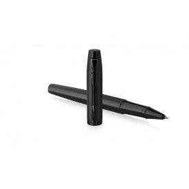 Parker Roller IM achromatic balpen - RVS - zwarte inkt - matte afwerking - geschenkverpakking