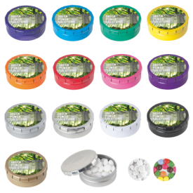 Rond click clack snoepblik 45 mm Full color