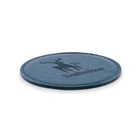 Ronde onderzetter in PU-Donker marineblauw
