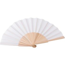 Rosanne handwaaier - rPET - 40 x 23 cm - houten handvat