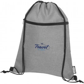 Ross RPET rugzak met trekkoordsluiting-Heather medium grey