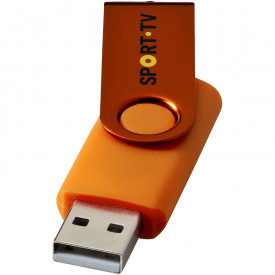 Rotate metallic USB-stick-Oranje