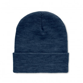 rPET Beanie met omslag-Blauw