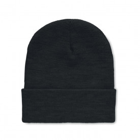 Polo rpet rPET Beanie met omslag-Zwart