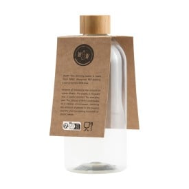 RPET Bottle Transparent 500 ml drinkfles - bamboe schroefdop