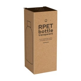 RPET Bottle Transparent 500 ml drinkfles - bamboe schroefdop