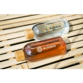 RPET Bottle Transparent 500 ml drinkfles - bamboe schroefdop