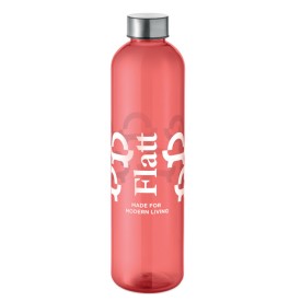 RPET fles 1000ml-Transparant rood