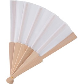Rosanne handwaaier - rPET - 40 x 23 cm - houten handvat