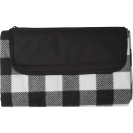 rPET opvouwbare polarfleece deken Vesper-Zwart