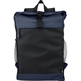 rPET polyester (600D) rolsluiting rugzak Yani-Blauw