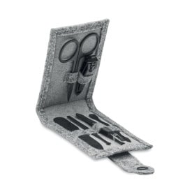 Manicureset in rPET vilten etuit - RVS - 6-delig