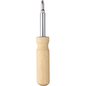 Rubberhout schroevendraaierset Leni-Bruin