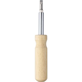 Schroevendraaierset - rubberhout - 4 magnetische bits - in doos