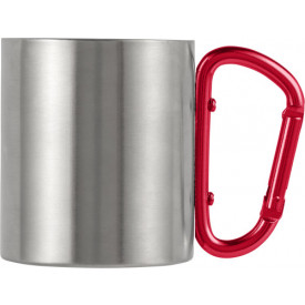 RVS, dubbelwandige reis mok (200 ml)-Rood