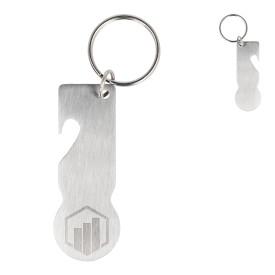 RVS winkelwagenmunt sleutelhanger