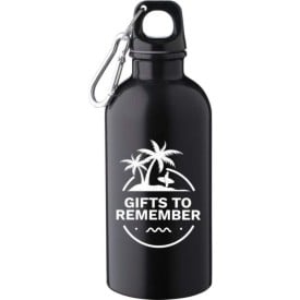 Sable enkelwandige fles 400ml - gerecycled RVS - met karabijnhaak