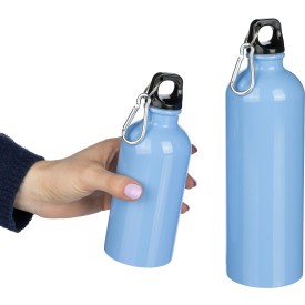 Sable enkelwandige fles 400ml - gerecycled RVS - met karabijnhaak