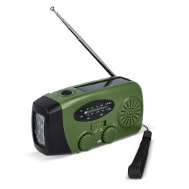 SafeSound Noodradio met Zonne-energie en Opwindbaar-Donker groen