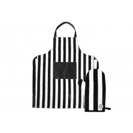 Sagaform Aron schort & BBQ handschoen set-Wit / zwart