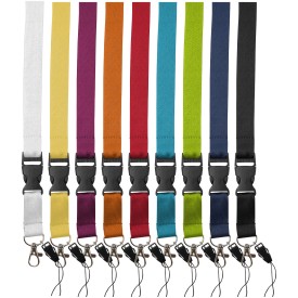Sagan telefoonkoord - polyester - 20 mm - karabijnhaak - afneembare gesp