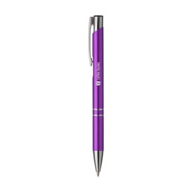 Sam balpen - metaal - blauwe inkt - matte, metallic look - metalen clip-Paars