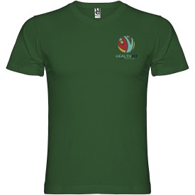 Samoyedo herenshirt met V-hals en korte mouwen-Fles groen