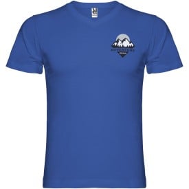 Samoyedo herenshirt met V-hals en korte mouwen-Koningsblauw