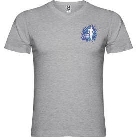 Samoyedo herenshirt met V-hals en korte mouwen-Marl grey