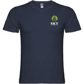 Samoyedo herenshirt met V-hals en korte mouwen-Navy blue