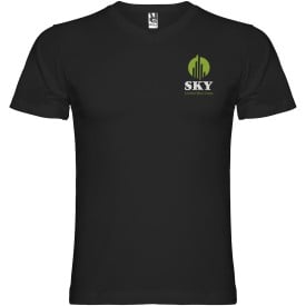 Samoyedo herenshirt met V-hals en korte mouwen-Zwart