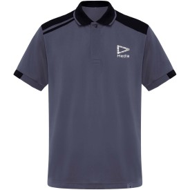 Samurai 160 g/m2 unisex antibacteriële polo met korte mouwen -Lood, zwart