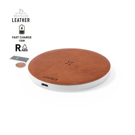 Sarkul oplader - 15W - gerecycled kunststof / leer - draadloos - antislipvoet
