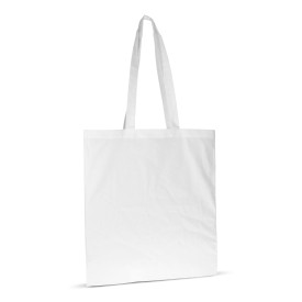 Schoudertas biologisch katoen kleur lang 140g/m² 38x42 cm-Wit