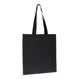 Schoudertas biologisch katoen kleur lang 140g/m² 38x42 cm-Zwart